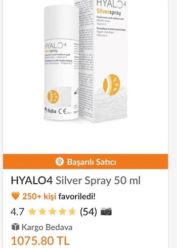 HYALO4 Silverspray 50ml yara sprey - Görsel 7