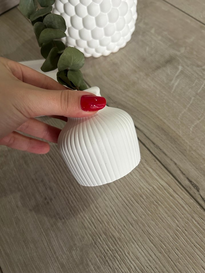 Beyaz Dekoratif Mumluk ve Vazo Seti - Görsel 4