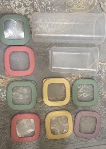 Pastel Renkli Çoklu Kapaklı Saklama Kabı Seti