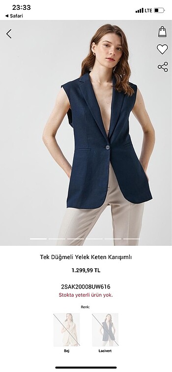 Koton yelek ceket blazer kadın