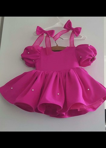 Pembe Renkli Fırfırlı Kız Çocuk Elbisesi - Görsel 2