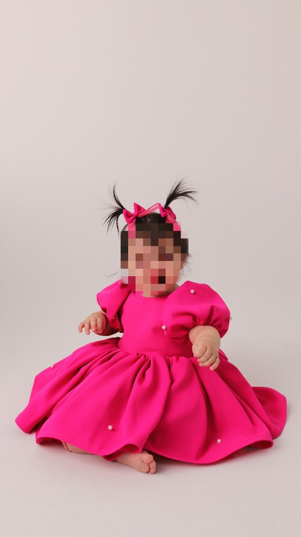 Pembe Renkli Fırfırlı Kız Çocuk Elbisesi - Görsel 3