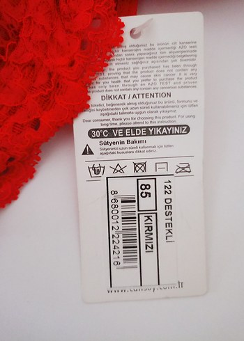 Renkli Desenli Midi Kırmızı Sütyen - Görsel 3