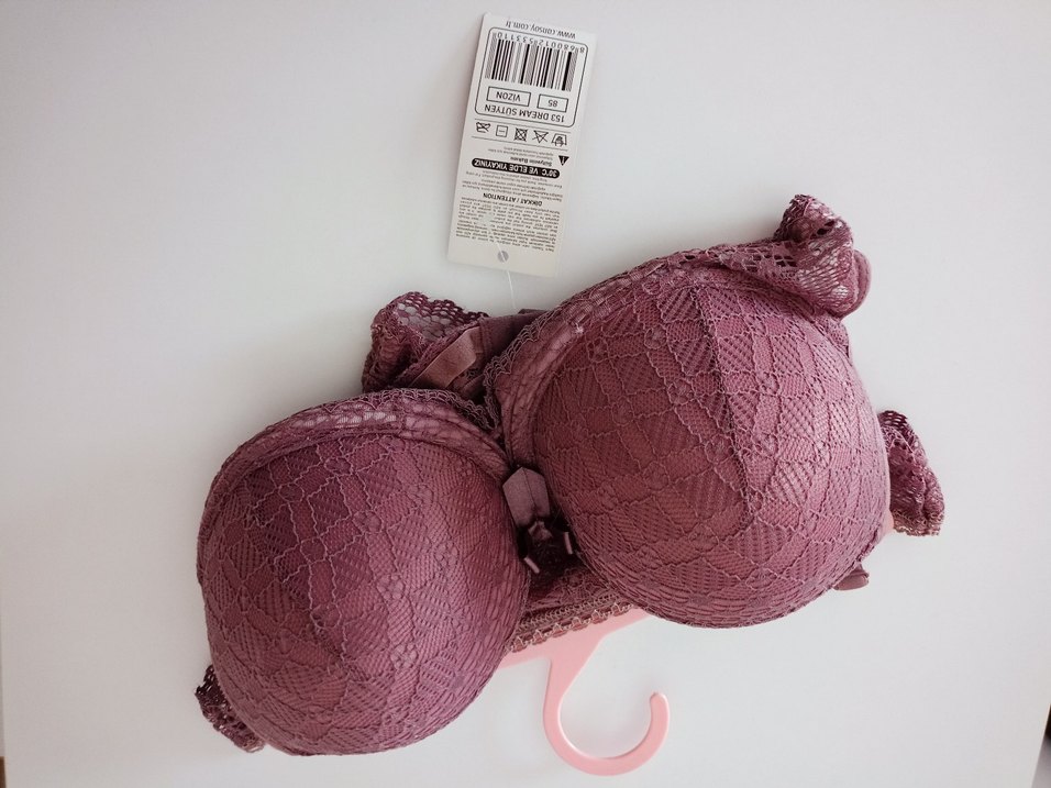 Bordo Bohem Midi Dantel Sütyen - Görsel 2