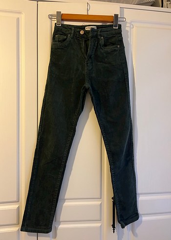 Pull and Bear haki yeşili Kadife Pantolon - Görsel 6