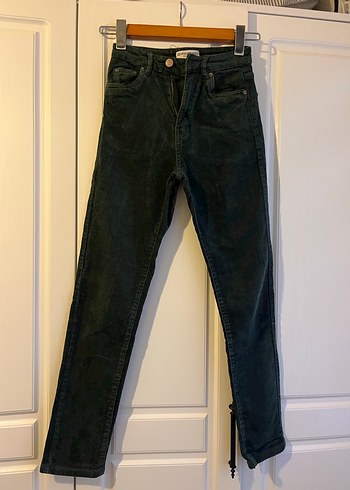 Pull and Bear haki yeşili Kadife Pantolon - Görsel 5