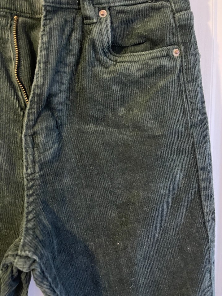 Pull and Bear haki yeşili Kadife Pantolon - Görsel 4