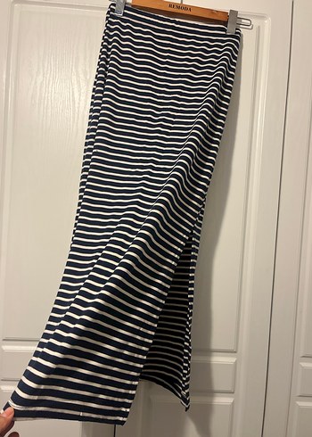 Çizgili Drapeli Uzun Kadın Etek - Görsel 3