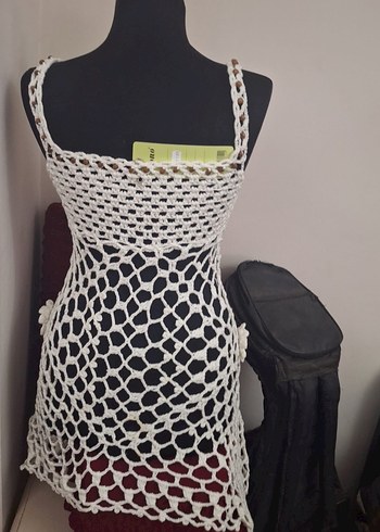 Diğer Dantel Detaylı Beyaz Bohem Tunik