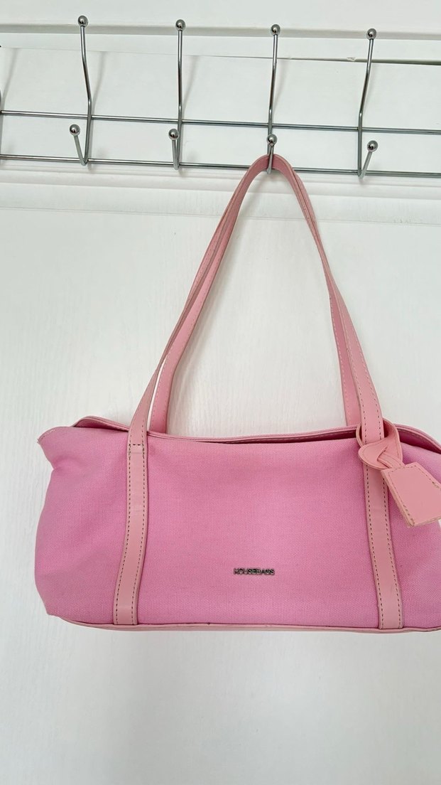 Kanvas Pembe Kapaklı Bowling Çanta - Görsel 2