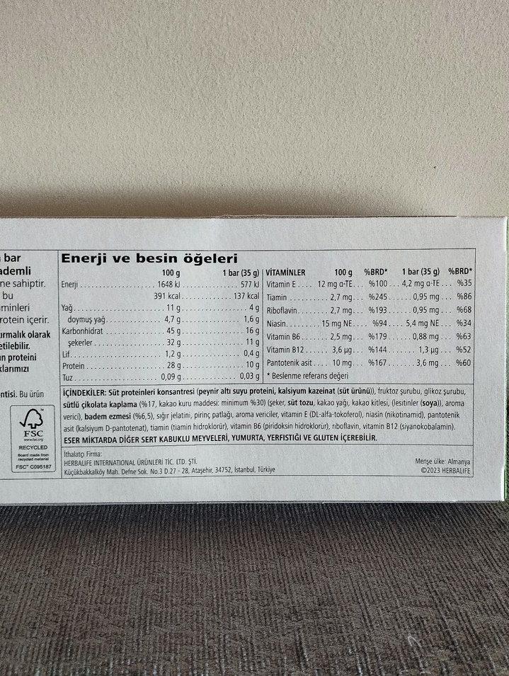 Herbalife Vanilya Aromalı Bademli vanilyalı Protein Bar 14'lü - Görsel 3