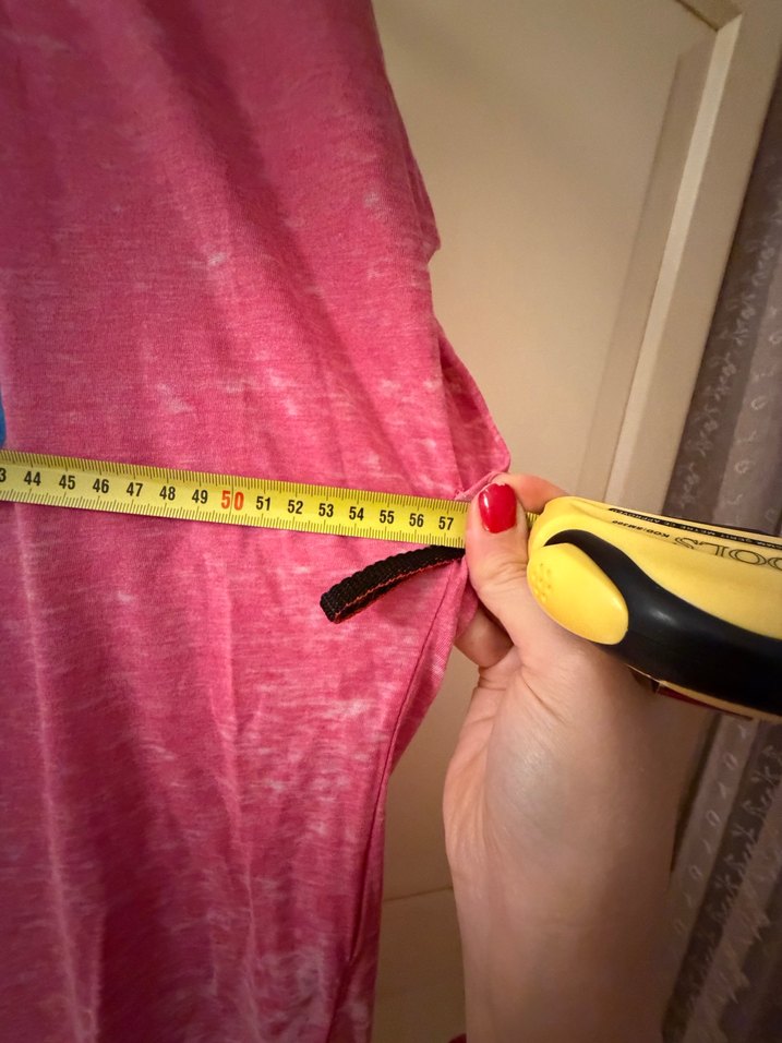 Pembe Baskılı Gevşek Kesim Keten Hamile Tişörtü - Görsel 3