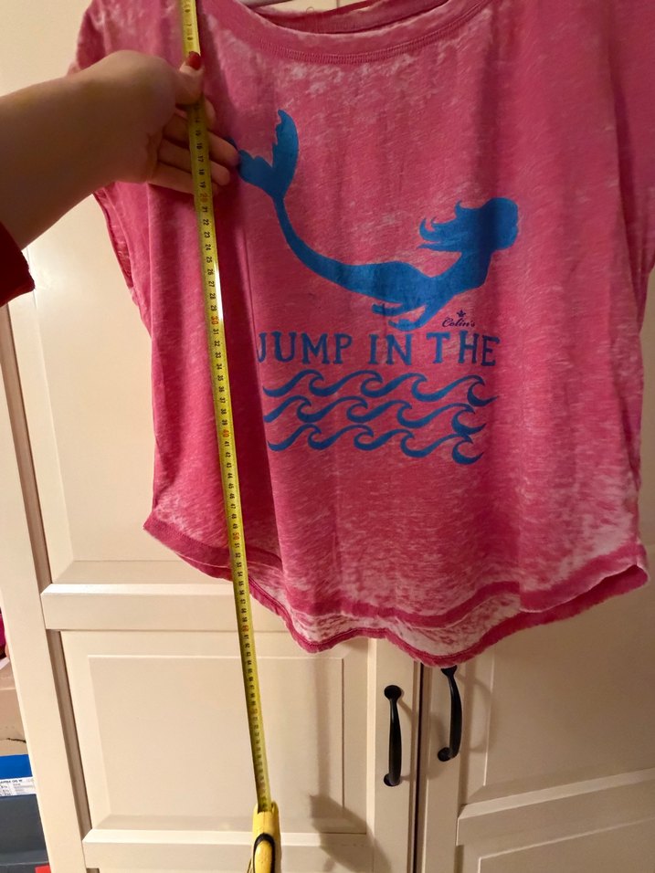 Pembe Baskılı Gevşek Kesim Keten Hamile Tişörtü - Görsel 2