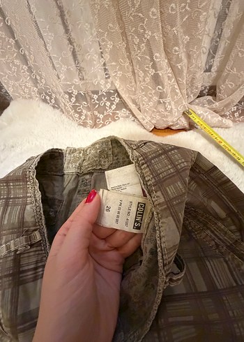 Kadin Bol Kesim Kareli Pantolon - Görsel 4