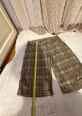 Kadin Bol Kesim Kareli Pantolon - Görsel 2