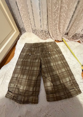 Kadin Bol Kesim Kareli Pantolon - Görsel 6