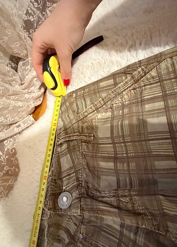 Kadin Bol Kesim Kareli Pantolon - Görsel 3