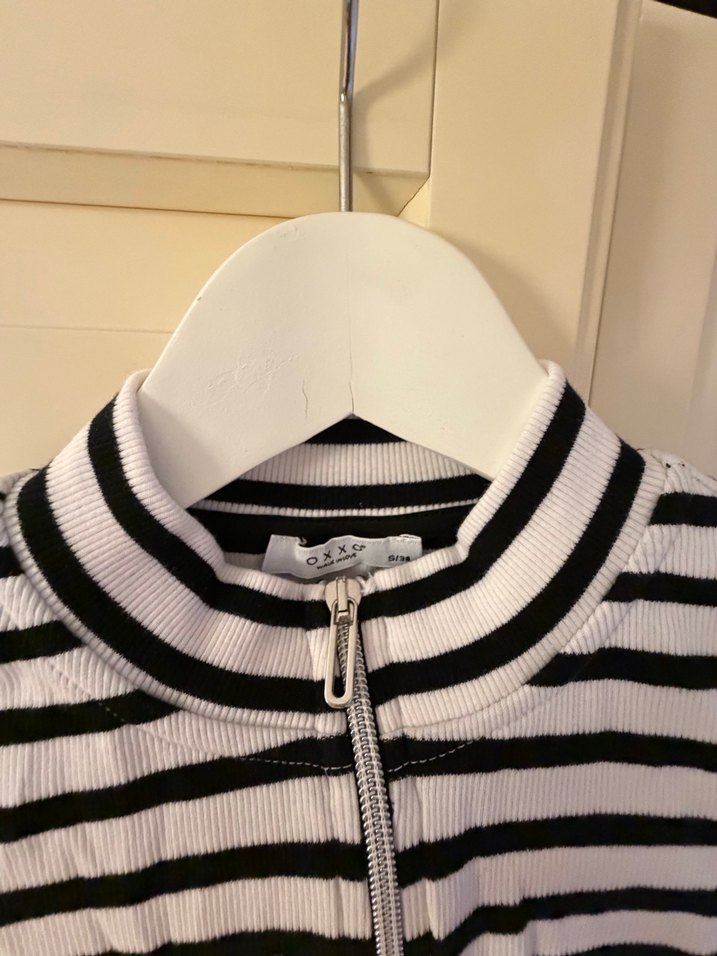 Çizgili Fermuarlı Kolsuz Yelek - Görsel 2