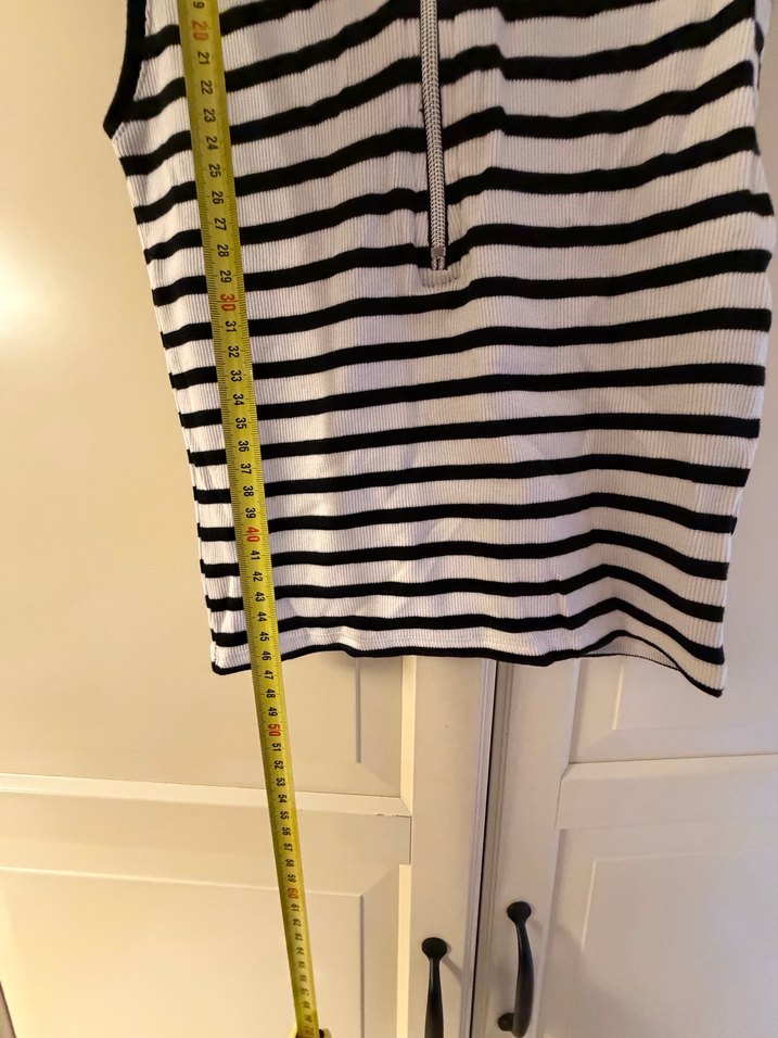 Çizgili Fermuarlı Kolsuz Yelek - Görsel 3