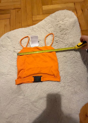 Turuncu Askılı Kemerli Mini Atlet - Görsel 6