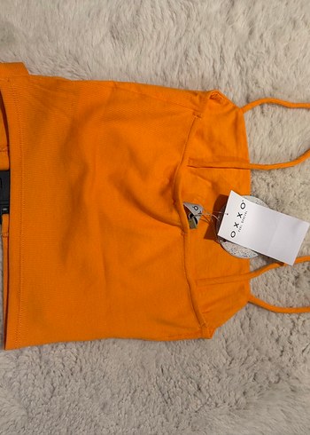 Turuncu Askılı Kemerli Mini Atlet - Görsel 3