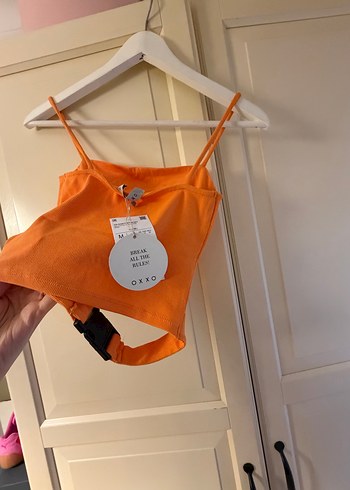 Turuncu Askılı Kemerli Mini Atlet - Görsel 7