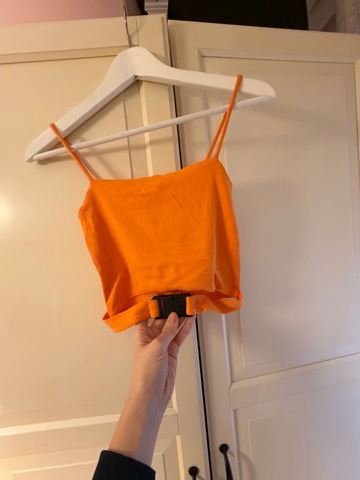 Turuncu Askılı Kemerli Mini Atlet - Görsel 4