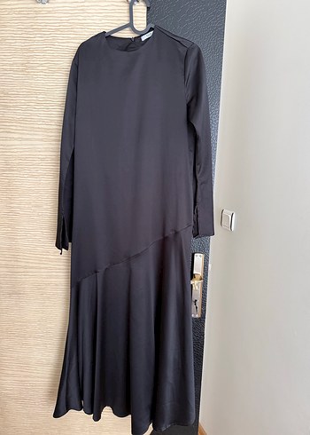 m Beden Drapeli Siyah Kadın suud marka Uzun Elbise