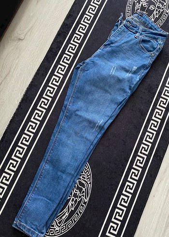 Kemerli Lacivert Kadın Kot Pantolon