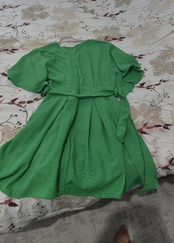 Yeşil Keten Midi etekli tulum - Görsel 7