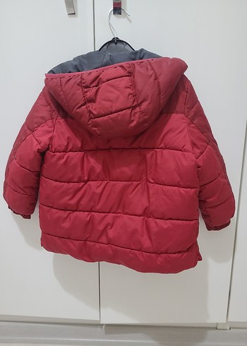 Düğmeli Koyu Kırmızı Erkek Çocuk Mont - Görsel 5