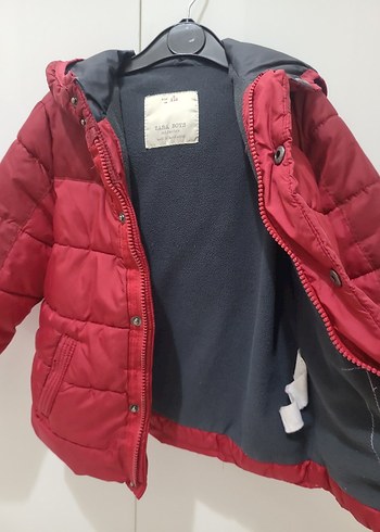 Düğmeli Koyu Kırmızı Erkek Çocuk Mont - Görsel 3