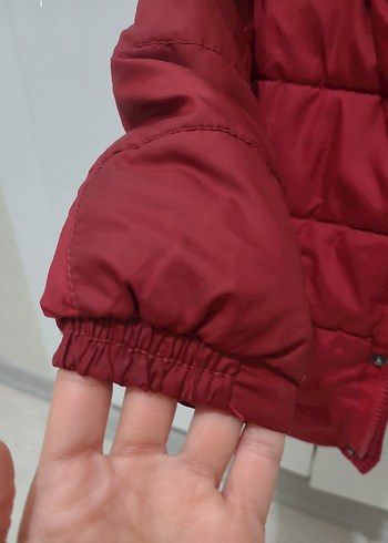 Düğmeli Koyu Kırmızı Erkek Çocuk Mont - Görsel 4