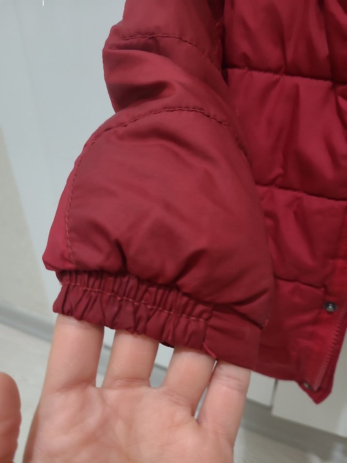 Düğmeli Koyu Kırmızı Erkek Çocuk Mont - Görsel 4