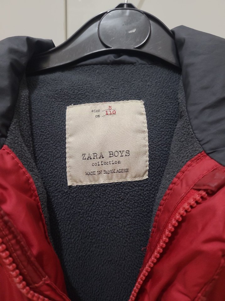 Düğmeli Koyu Kırmızı Erkek Çocuk Mont - Görsel 2