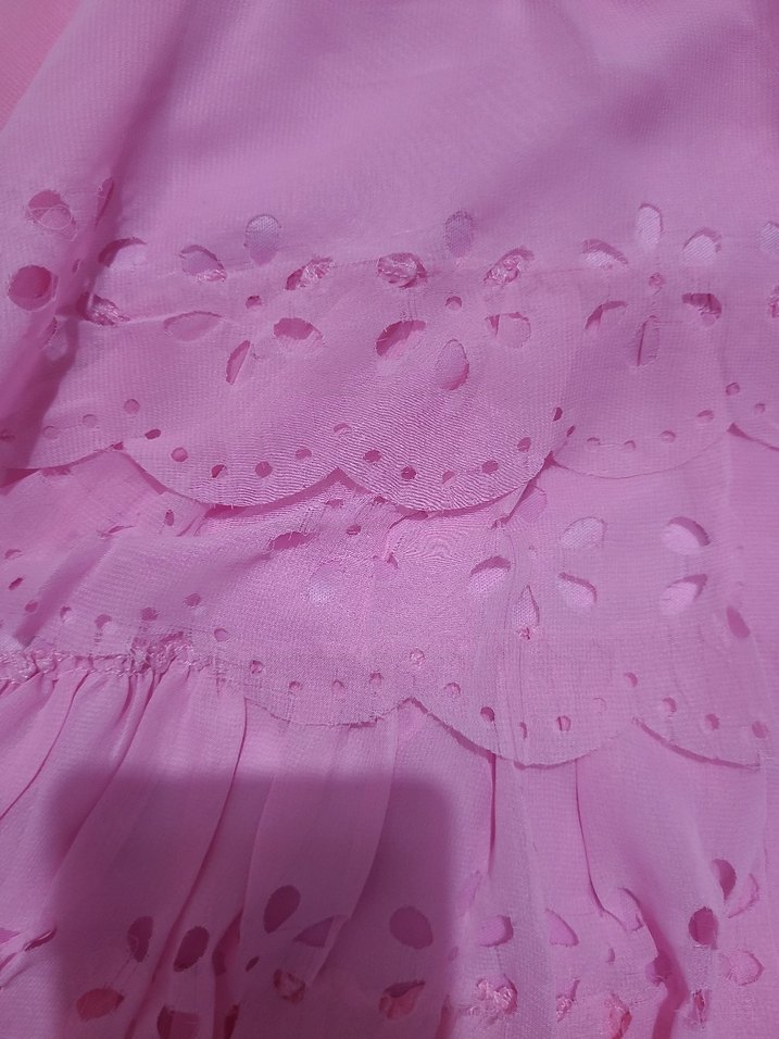 Pembe Fırfırlı Kız Çocuk Elbise - Görsel 5