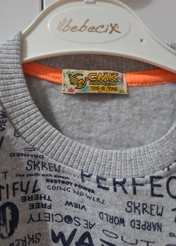 Çocuk Gri Baskılı Sweatshirt - Görsel 2