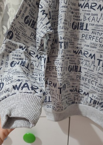 Çocuk Gri Baskılı Sweatshirt - Görsel 3