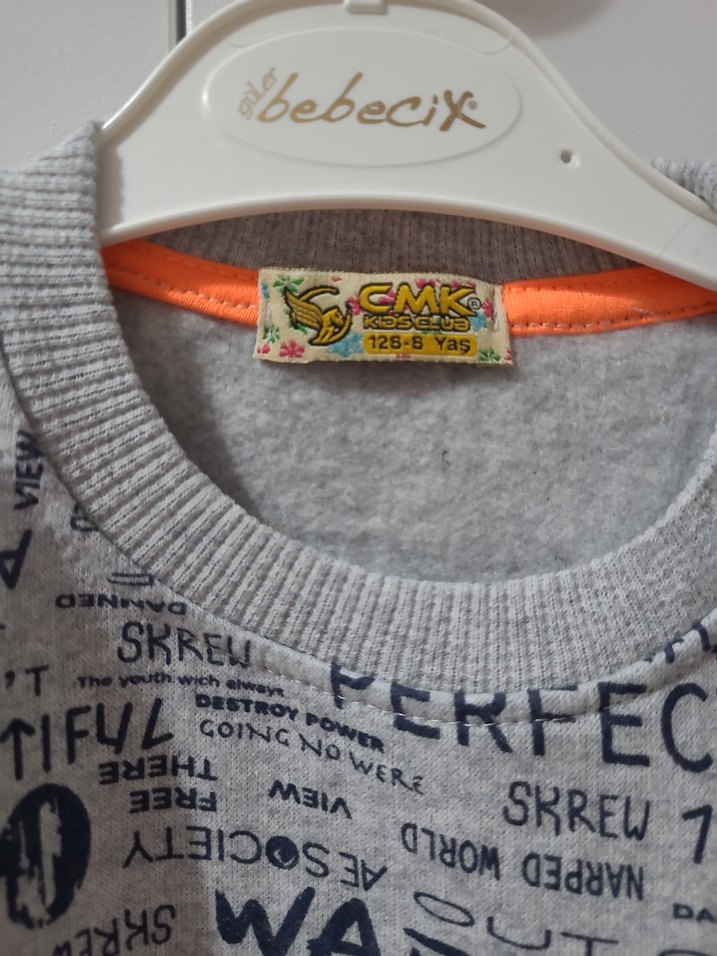 Çocuk Gri Baskılı Sweatshirt - Görsel 2