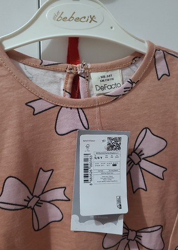 Fiyonk Desenli Uzun Kollu Elbise - Görsel 2