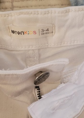 Beyaz Erkek cocuk Kot Şort Rahat Kesim - Görsel 2