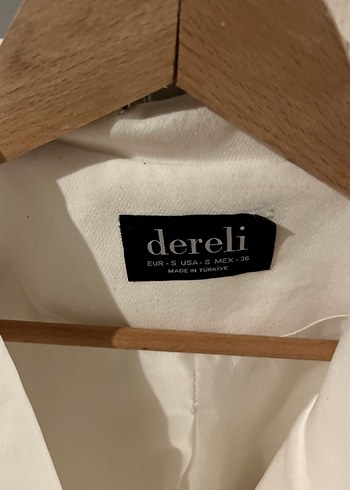 Beyaz Düğmeli Kadın Keten Blazer Ceket - Görsel 2