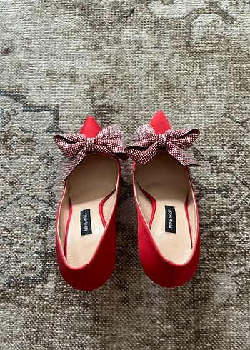 Kırmızı Fiyonklu Yüksek Topuklu Stiletto - Görsel 5