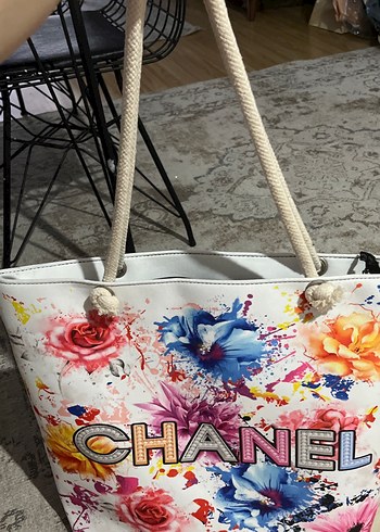 Chanel Çiçek Desenli Çok Renkli Kadın Çantası - Görsel 6