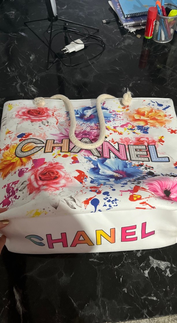 Chanel Çiçek Desenli Çok Renkli Kadın Çantası - Görsel 5