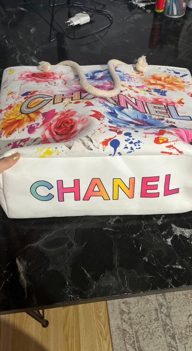 Chanel Çiçek Desenli Çok Renkli Kadın Çantası - Görsel 4