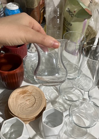 Türk kahvesi bardağı, çay, su bardağı, kahve bardağı,kaşık,tabak - Görsel 4