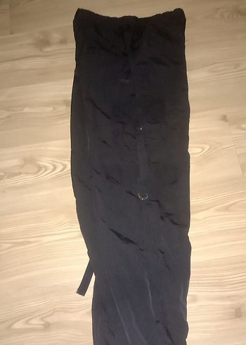 Siyah Kemerli Dar Kesim Eşofman Altı - Görsel 3