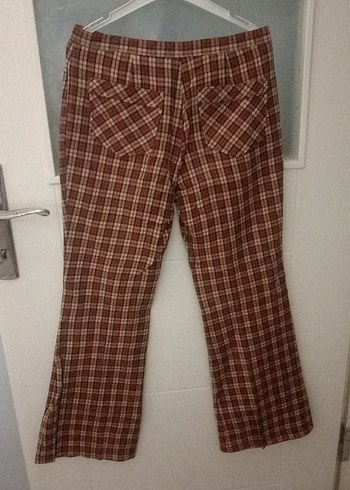 Düğmeli Kahverengi Kadın Kumaş Pantolon - Görsel 3