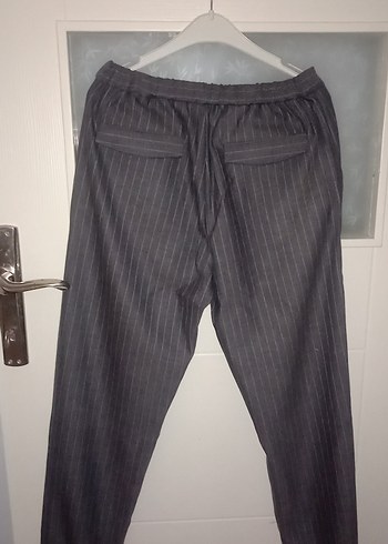 Gri Düğmeli Kadın Kumaş Pantolon - Görsel 3